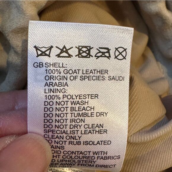 Reiss Solene Suede Bomber Jacket L Cream Tan Leather Zip-Up Designer Outerwear - Picture 9 of 9